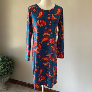 NWT LULAROE DEBBIE LONG SLEEVE FLORAL DRESS SIZE LARGE